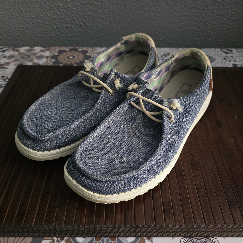 Heydude Blue Canvas Women's Shoes